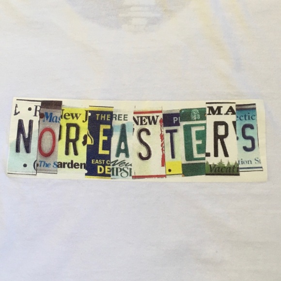 Men’s Long Sleeve Hanes White T-shirt Nor’easters License Plate Graphic | XL - Picture 1 of 5